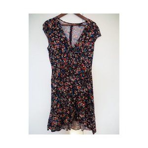 J. Crew Floral Navy Faux Wrap Dress